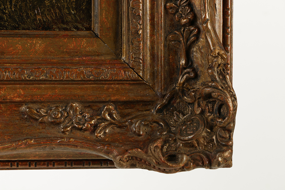 H. Cook Oil Painting on Canvas of Village Landscape