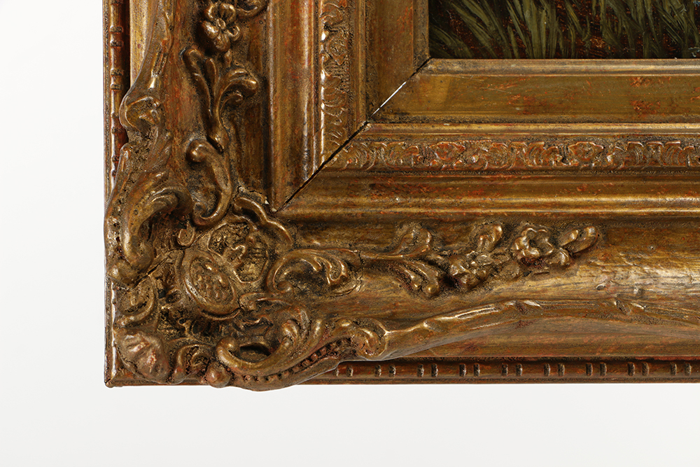 H. Cook Oil Painting on Canvas of Village Landscape