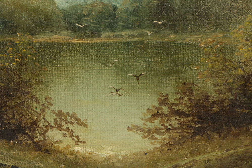 M.E. King Oil Painting on Canvas Romantic Landscape