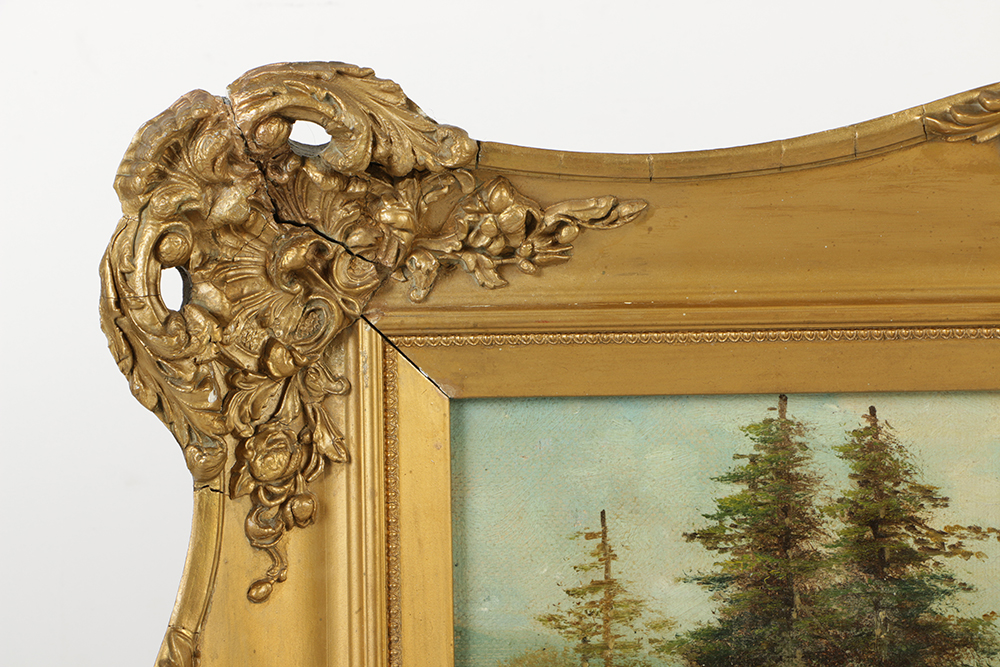 M.E. King Oil Painting on Canvas Romantic Landscape