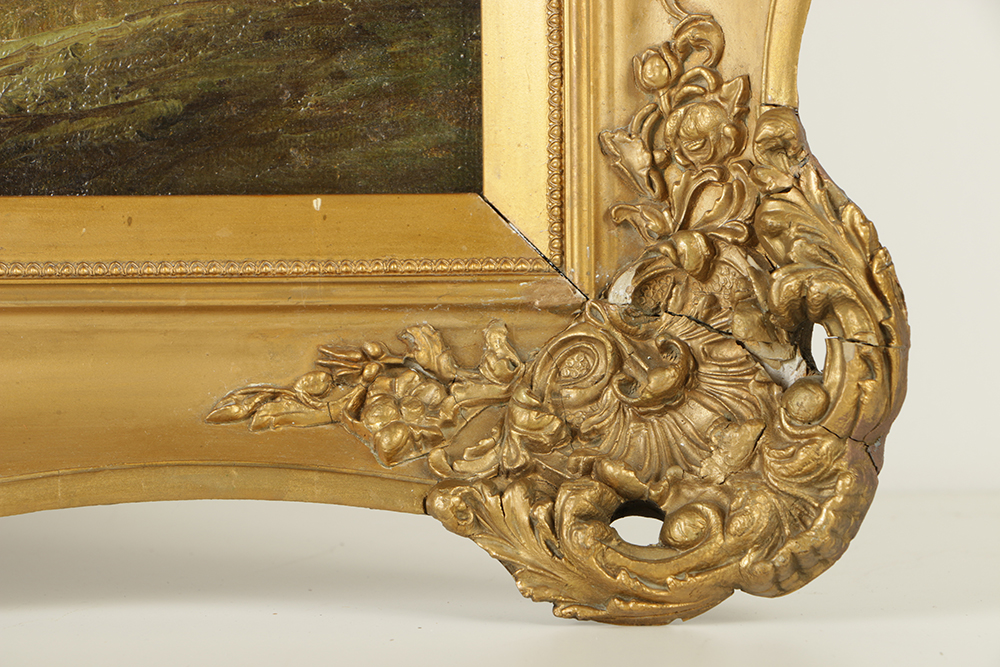 M.E. King Oil Painting on Canvas Romantic Landscape