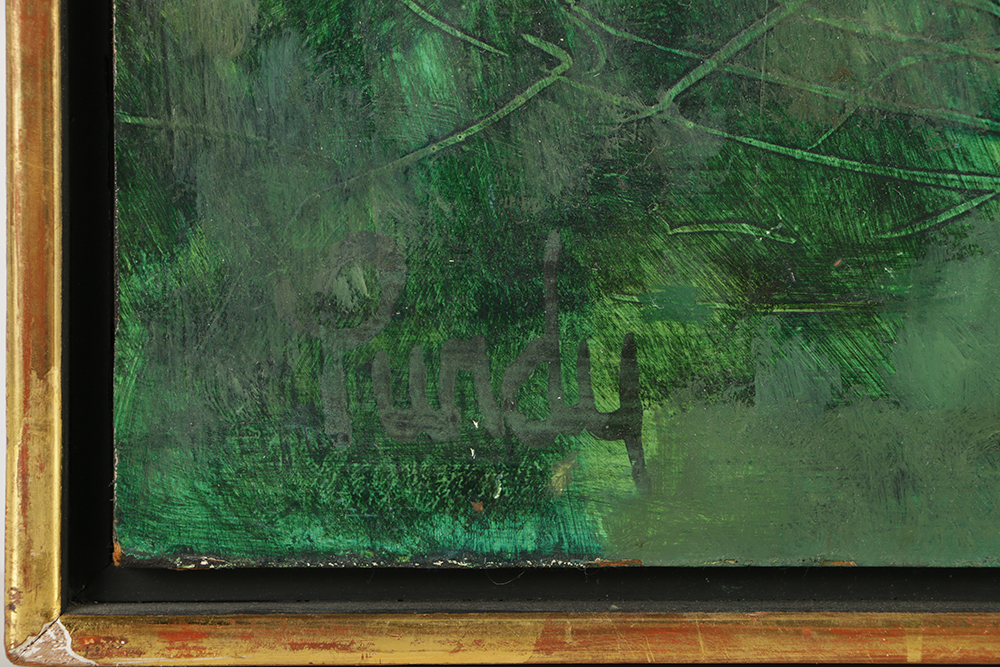 Donald Purdy Encaustic on Board of Abstract Floral Still Life