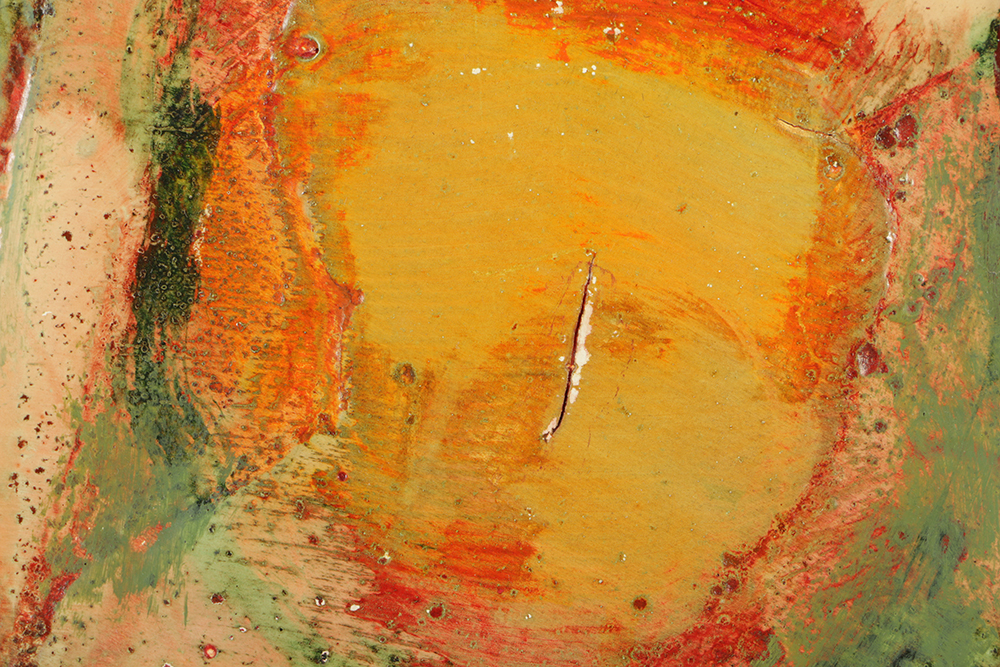 Donald Purdy Encaustic on Board of Abstract Floral Still Life