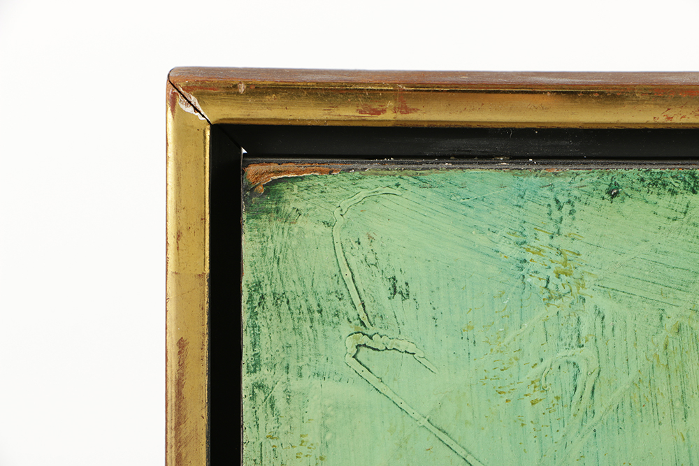 Donald Purdy Encaustic on Board of Abstract Floral Still Life