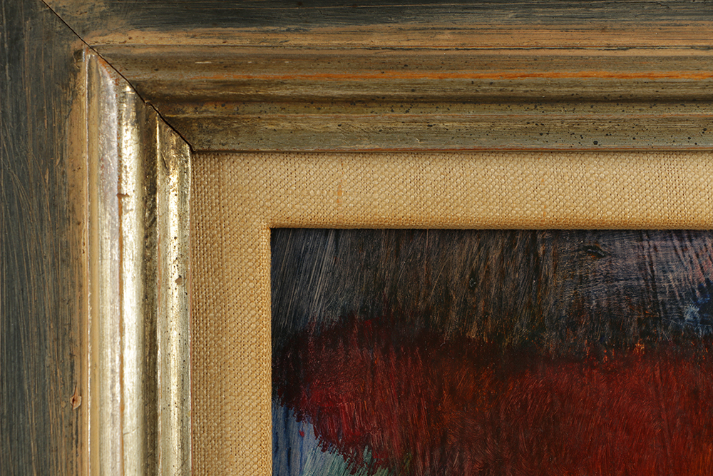 Donald Purdy Oil on Masonite Abstract Figural Composition