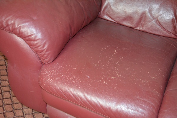 Italian Burgandy Leather Three Seat Sofa