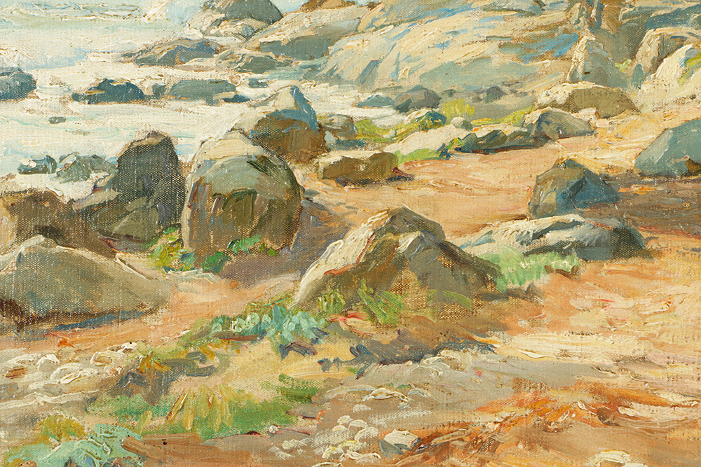 Harry Van der Weyden Oil Painting on Canvas Affixed to Board Coastal Landscape