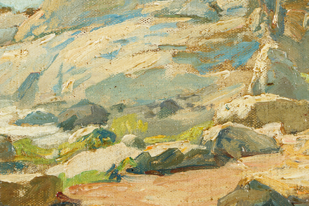 Harry Van der Weyden Oil Painting on Canvas Affixed to Board Coastal Landscape