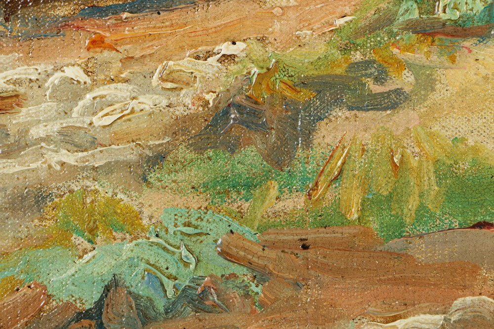 Harry Van der Weyden Oil Painting on Canvas Affixed to Board Coastal Landscape