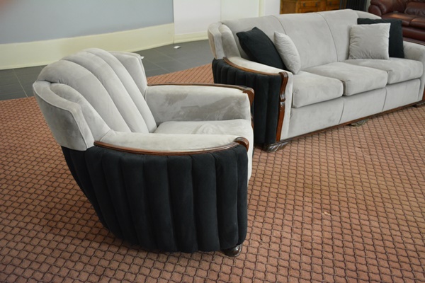 Vintage Art Deco Three Seat Sofa and Chair Set