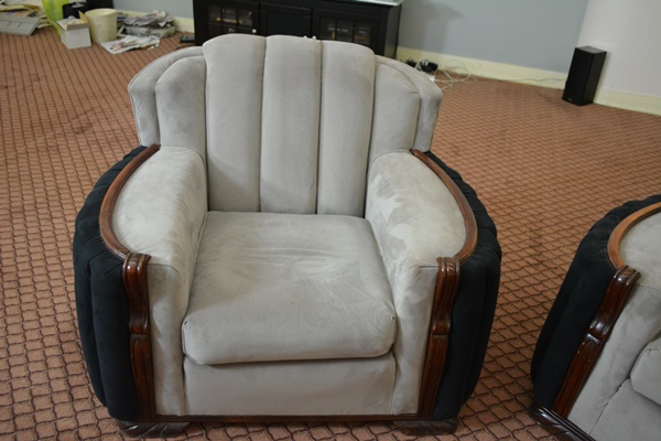 Vintage Art Deco Three Seat Sofa and Chair Set