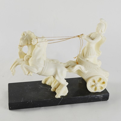 Alabaster Roman Chariot Statue