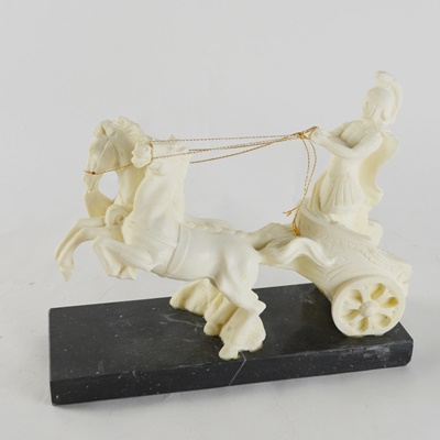 Alabaster Roman Chariot Statue