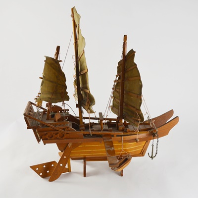 Chinese Wooden Model Junk Ship