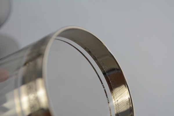 Ten Silver Tone Rim Smoke Glass Drinking Glasses