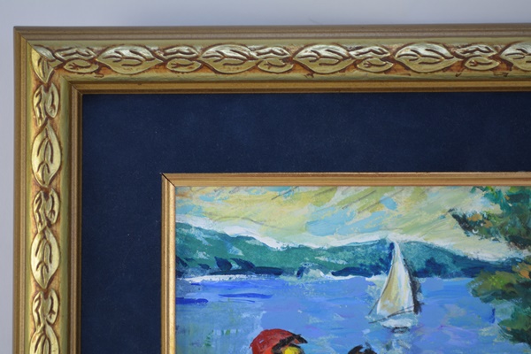 Ann Harrod Original Acrylic Painting of Two by the Lake