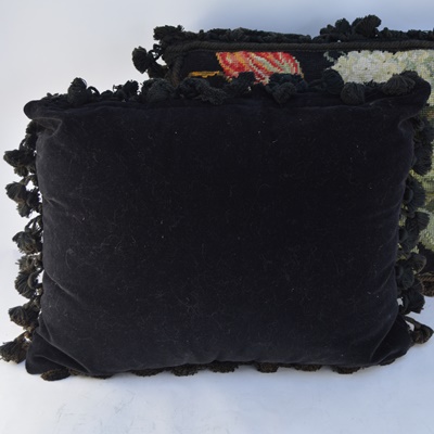 Pair of Floral Needlepoint Pillows