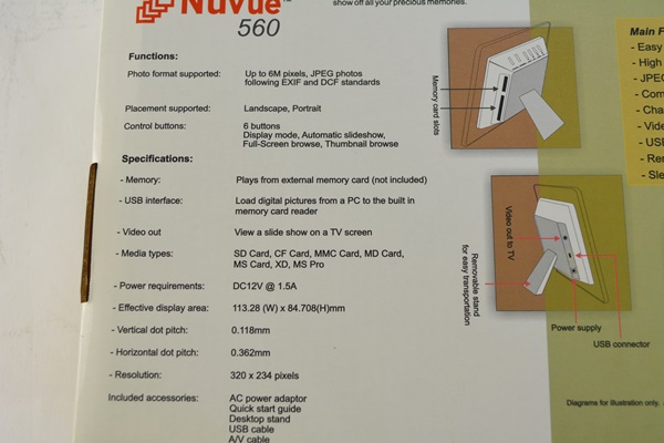 New NuVue 560 Digital Photo Player/PIcture Frame