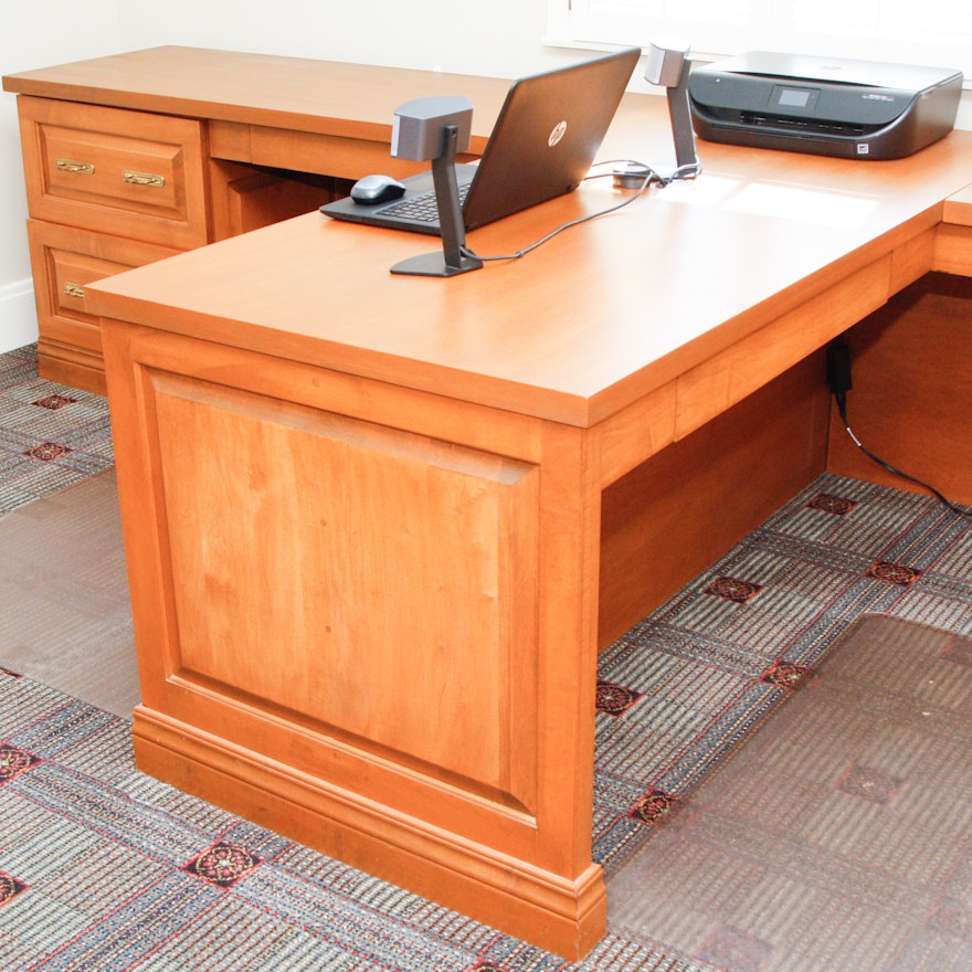Three-Piece Executive Office Desk Unit