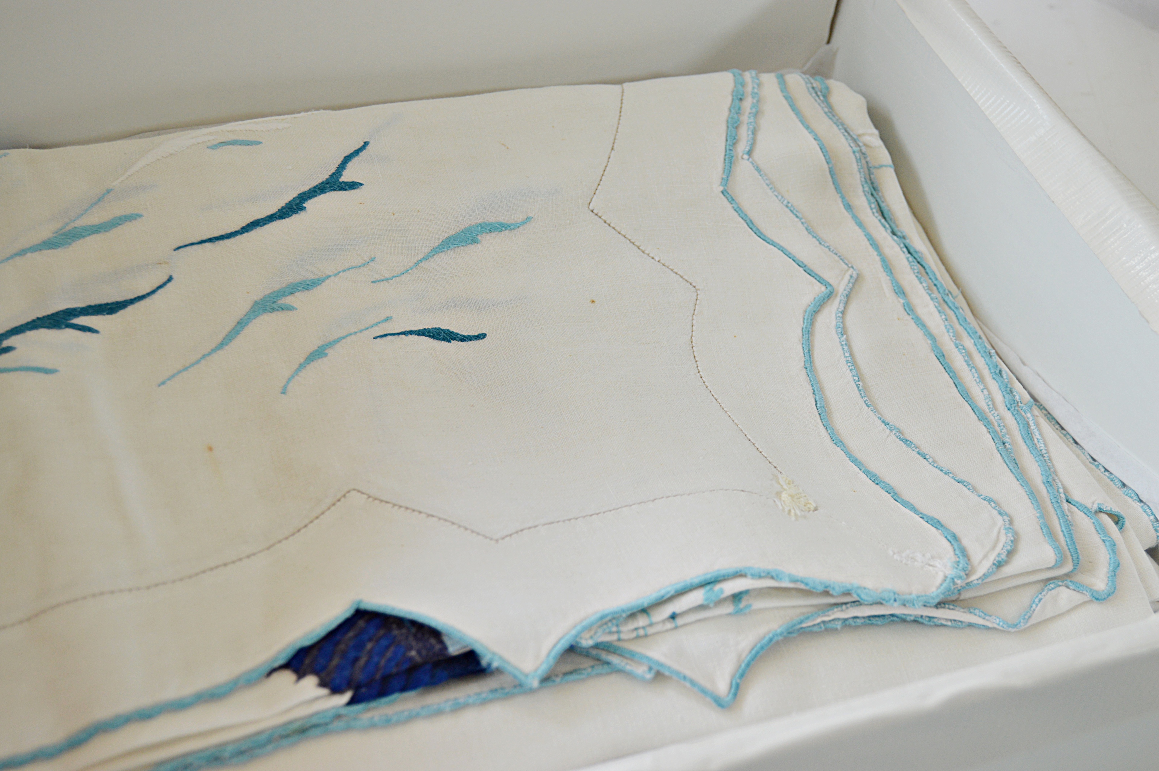 Vintage Custom Table Linens for a Fishing Yacht