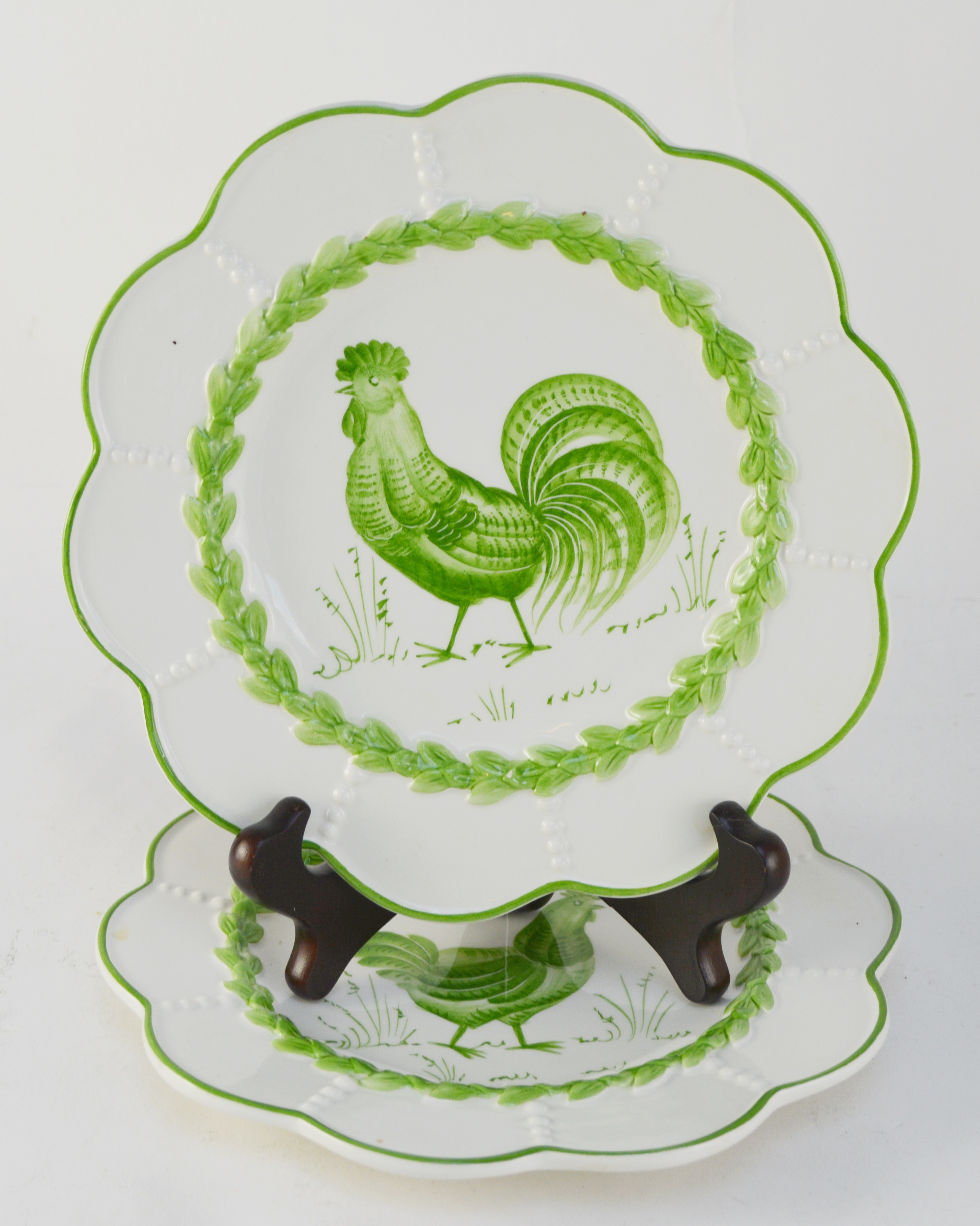 Rooster Theme Dishes Including Tiffany and Co and Dertua