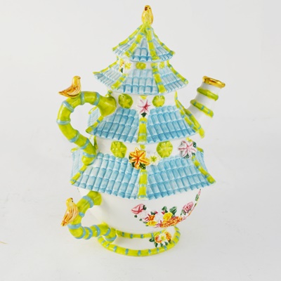 Waterford Holiday Heirloom Pagoda Songbird Tea-For-One Set