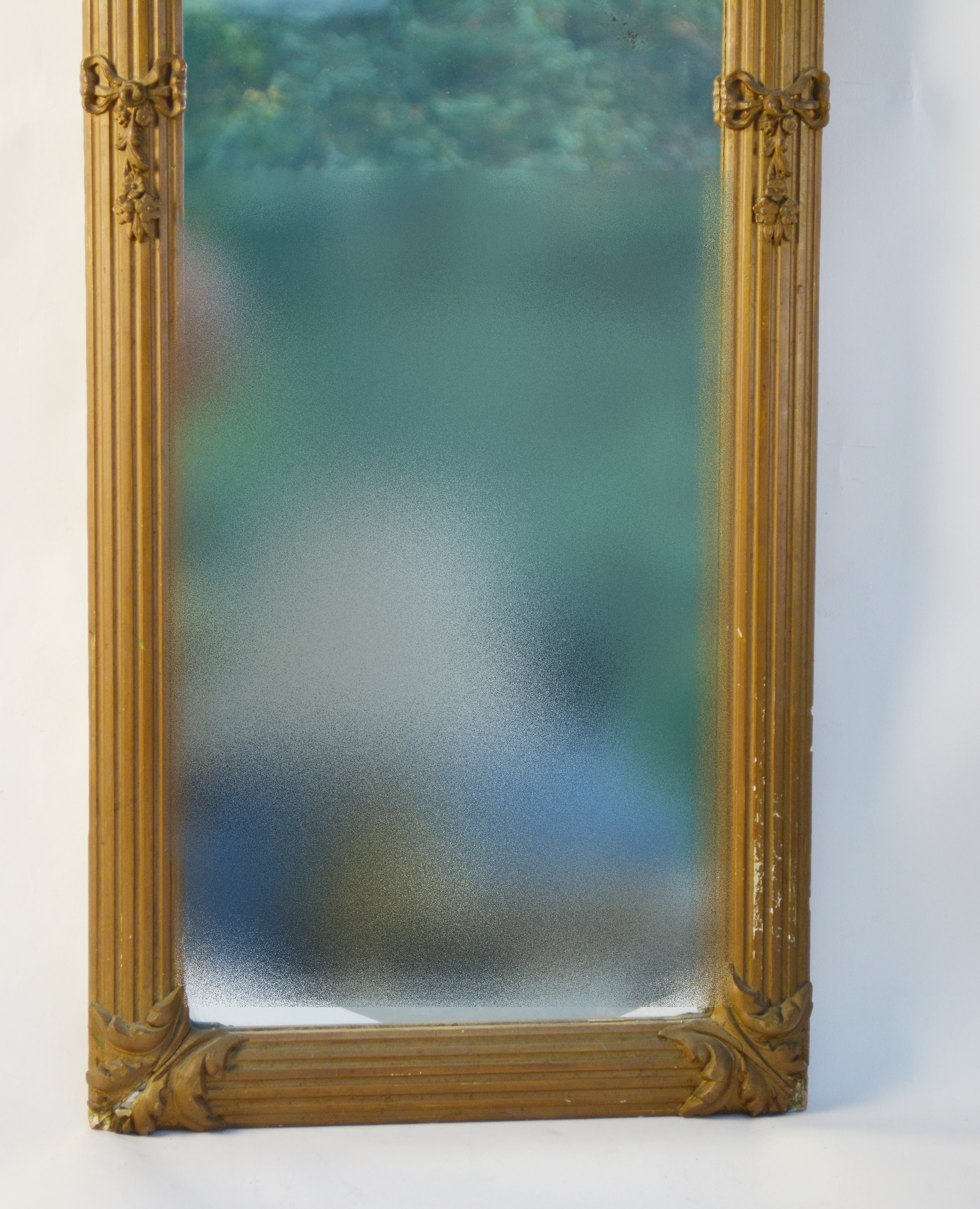 Antique Trumeau Style Wall Mirror