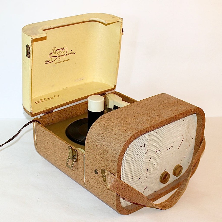 Mid-Century Symphonic Portable 45 rpm Record Player