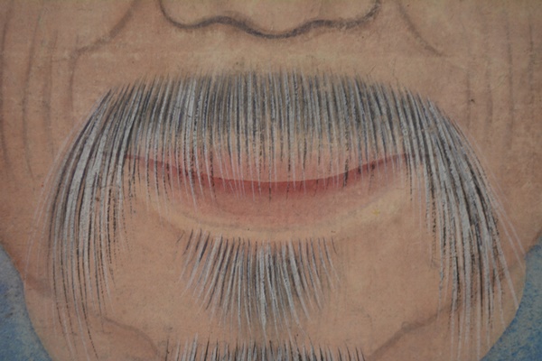 Large Chinese Ancestral Portrait Depicting Four Seated Male Elders