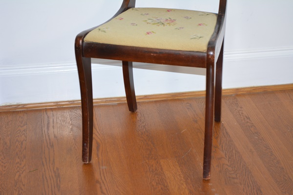 Vintage Needlepoint Seat Side Chair