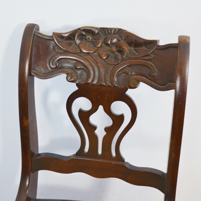 Vintage Needlepoint Seat Side Chair