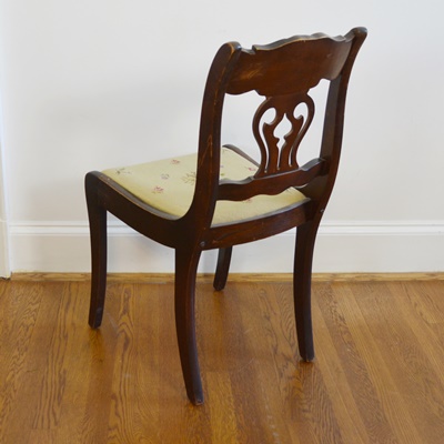 Vintage Needlepoint Seat Side Chair