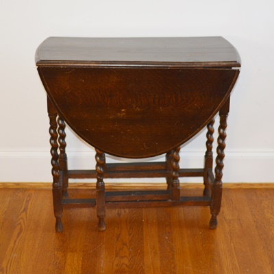 Vintage Drop Leaf Walnut Table
