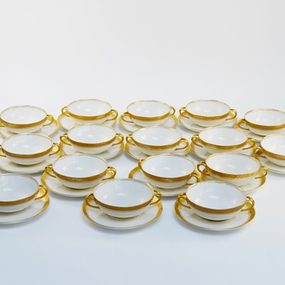 Union Ceramique Limoges Cream Soup Bowls