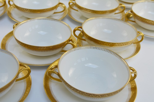 Union Ceramique Limoges Cream Soup Bowls
