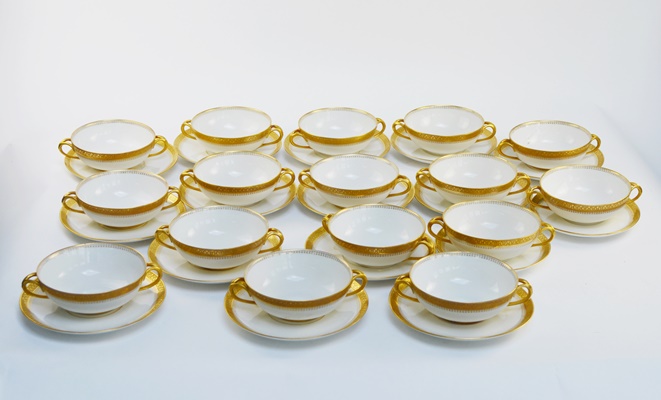 Union Ceramique Limoges Cream Soup Bowls