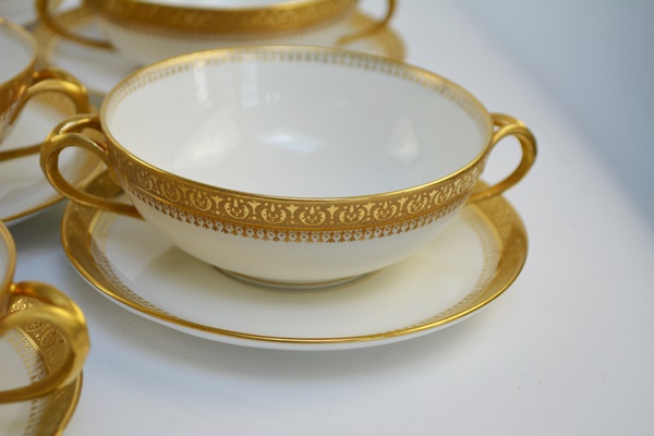 Union Ceramique Limoges Cream Soup Bowls