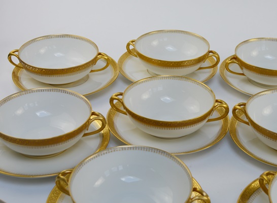 Union Ceramique Limoges Cream Soup Bowls