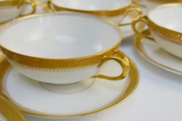 Union Ceramique Limoges Cream Soup Bowls