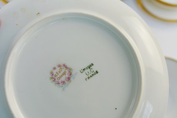 Union Ceramique Limoges Cream Soup Bowls