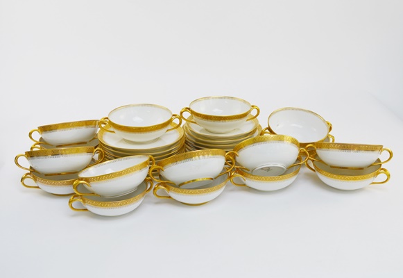 Union Ceramique Limoges Cream Soup Bowls