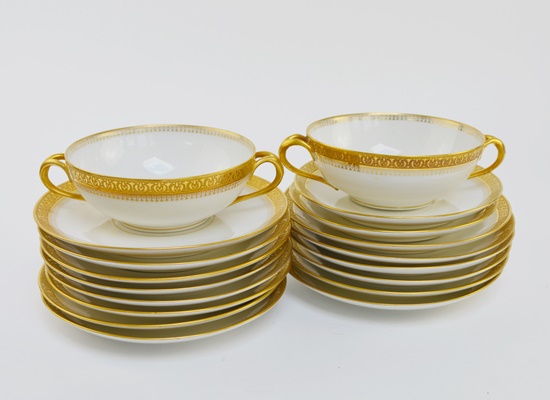 Union Ceramique Limoges Cream Soup Bowls