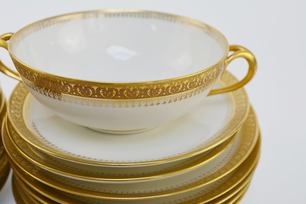 Union Ceramique Limoges Cream Soup Bowls