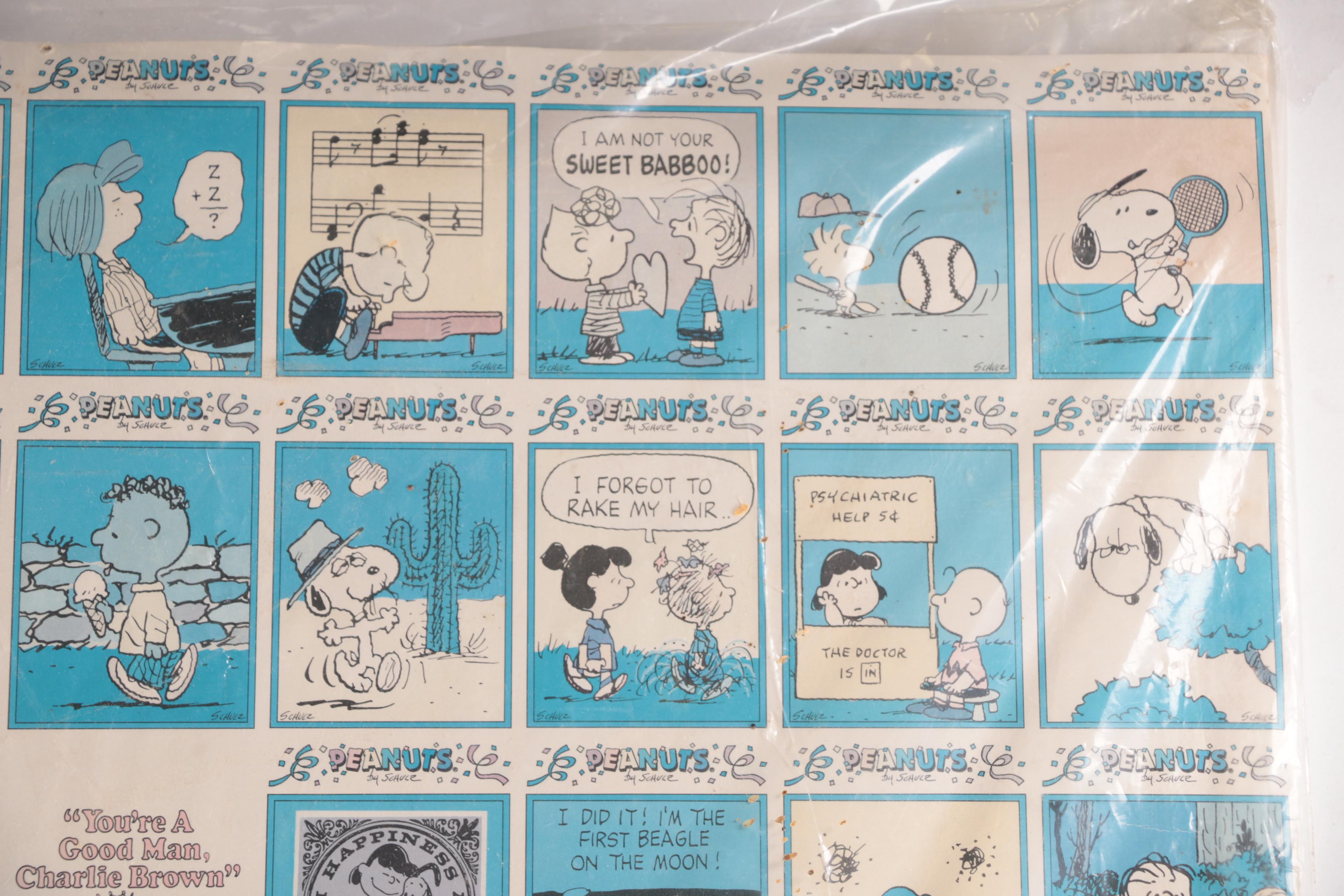 1958 "Peanuts" Trading Cards Uncut Sheet