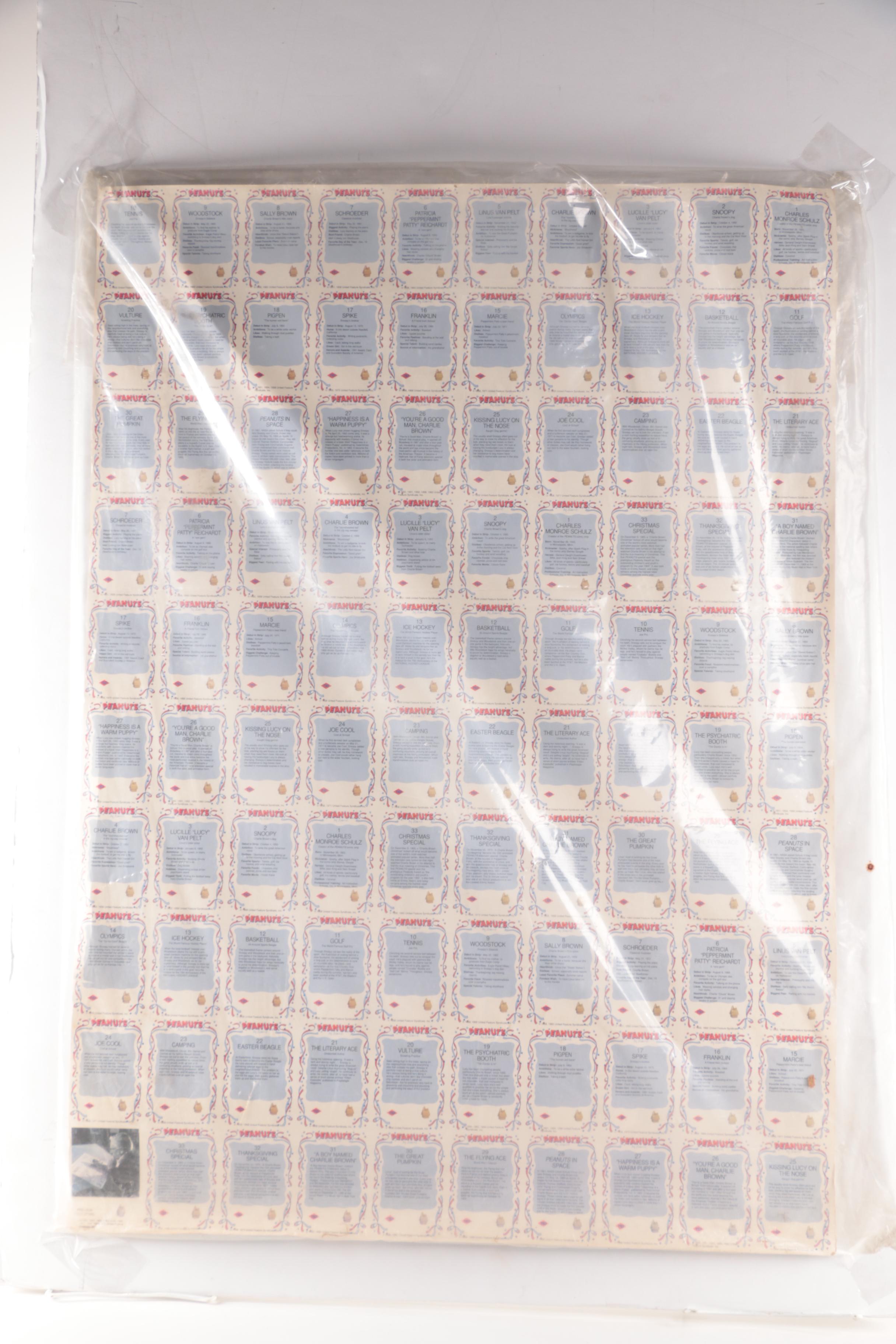 1958 "Peanuts" Trading Cards Uncut Sheet