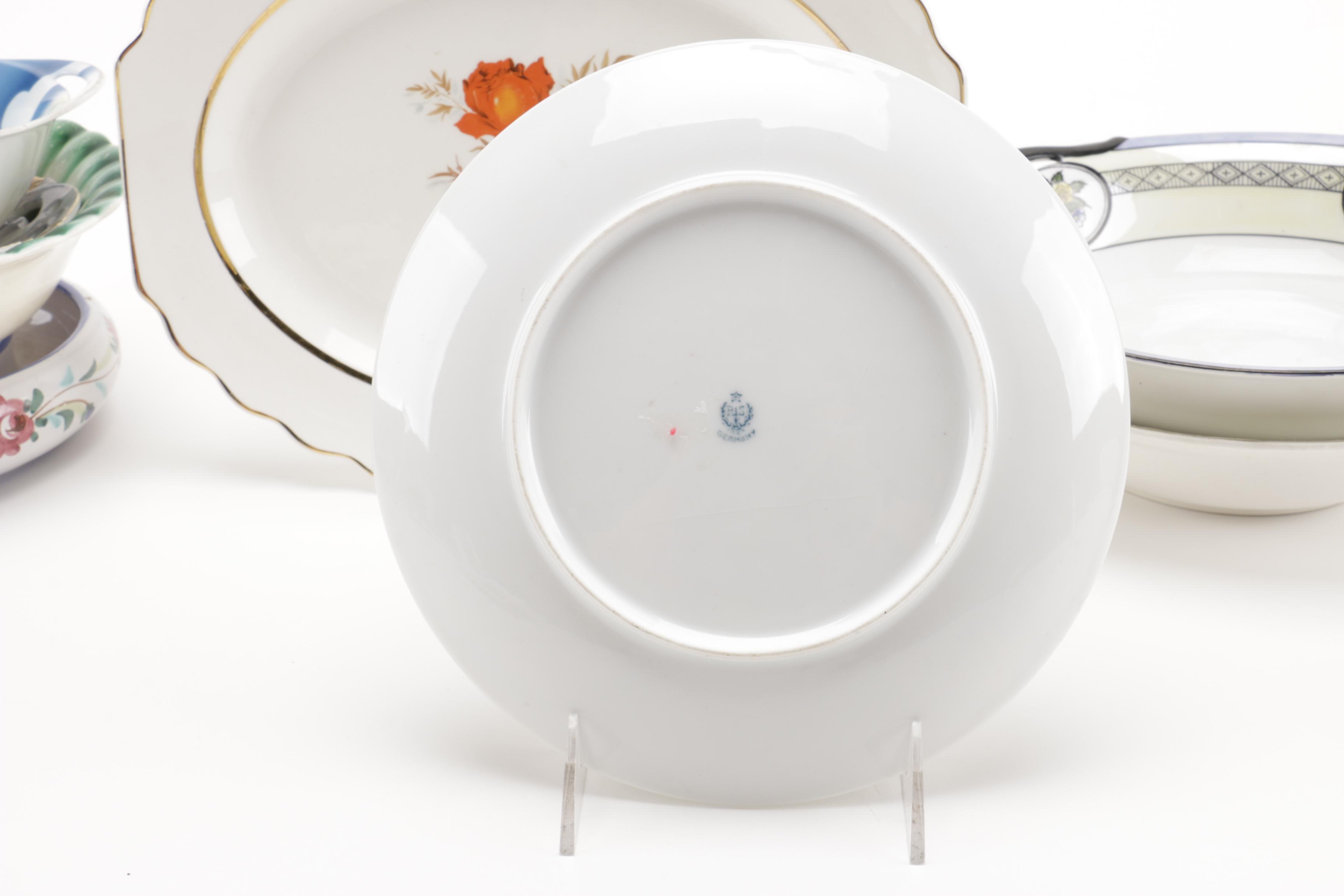 Assorted Ceramic Bowls and Plates From Homer Laughlin, Germany and Japan