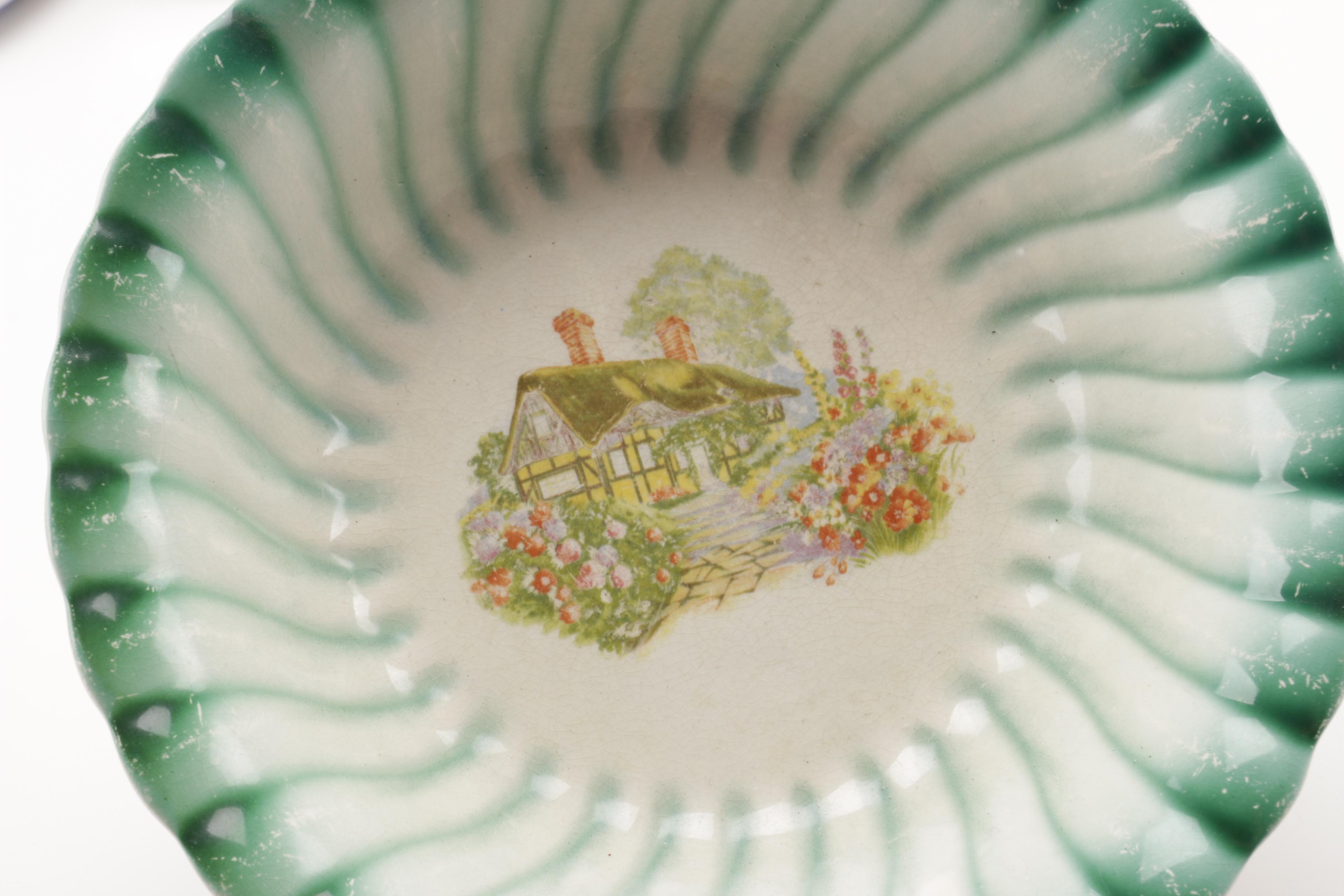Assorted Ceramic Bowls and Plates From Homer Laughlin, Germany and Japan