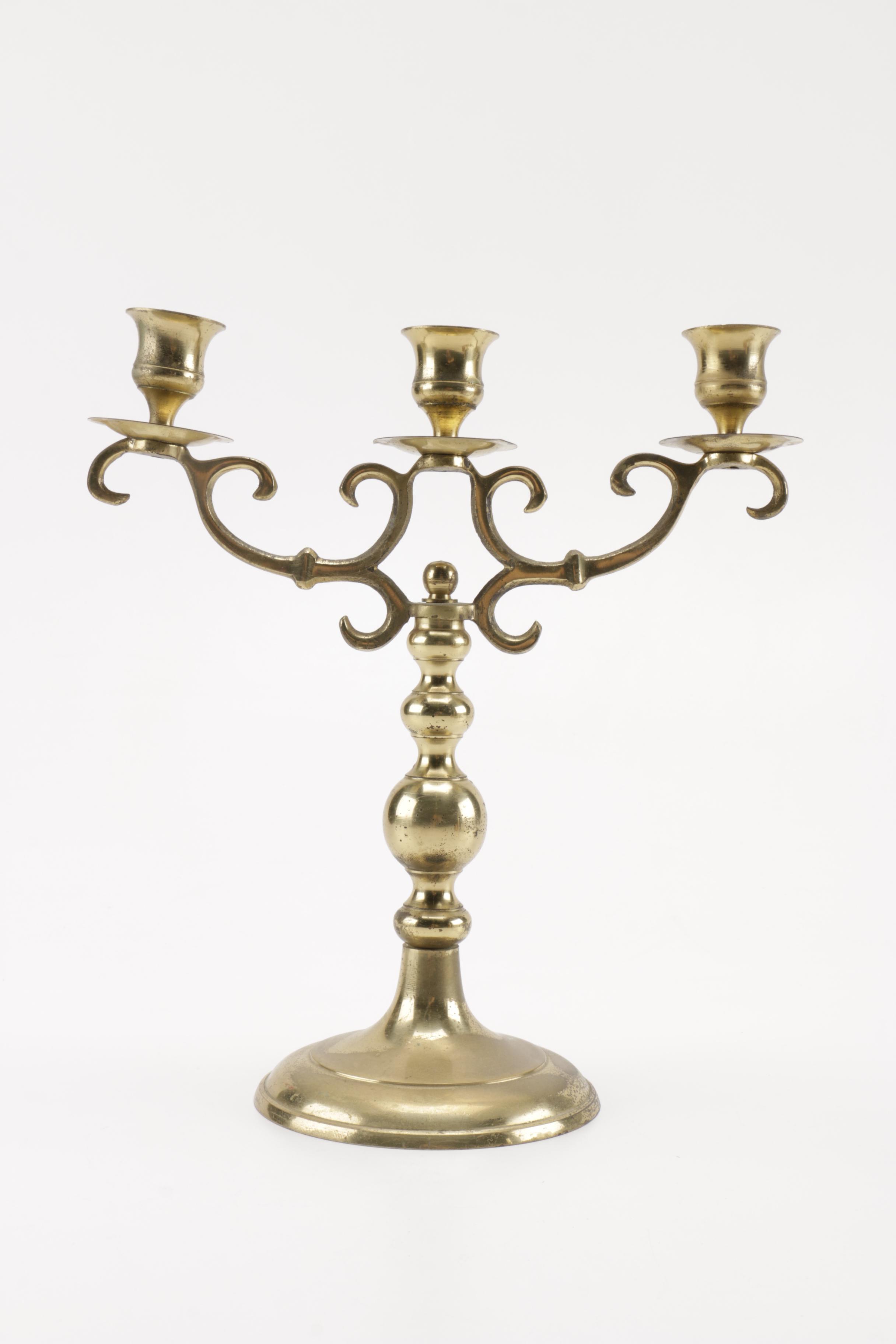 Metal Candlesticks With Accessories Featuring Brass