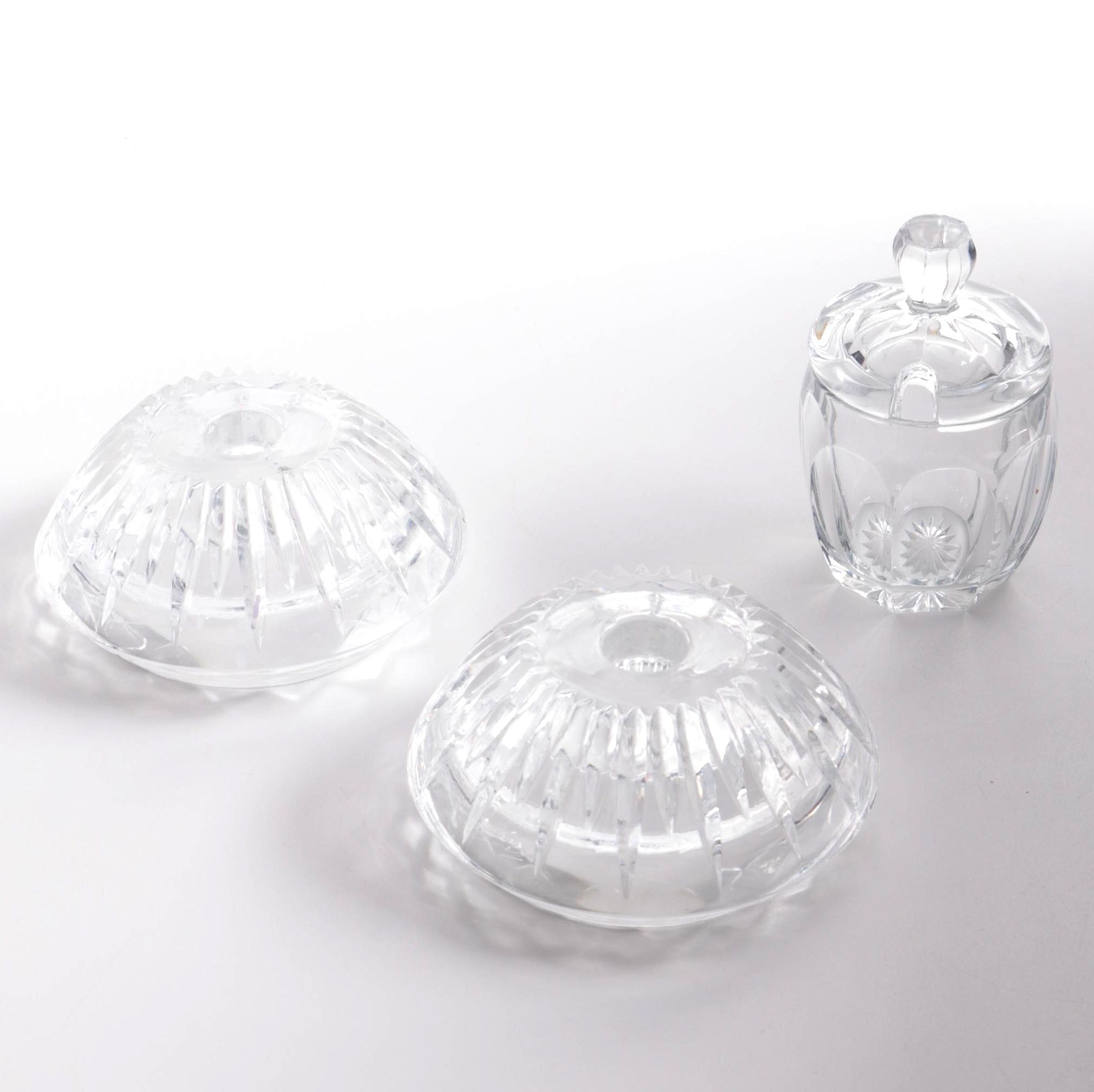 Crystal Ashtrays With Sugar Jar