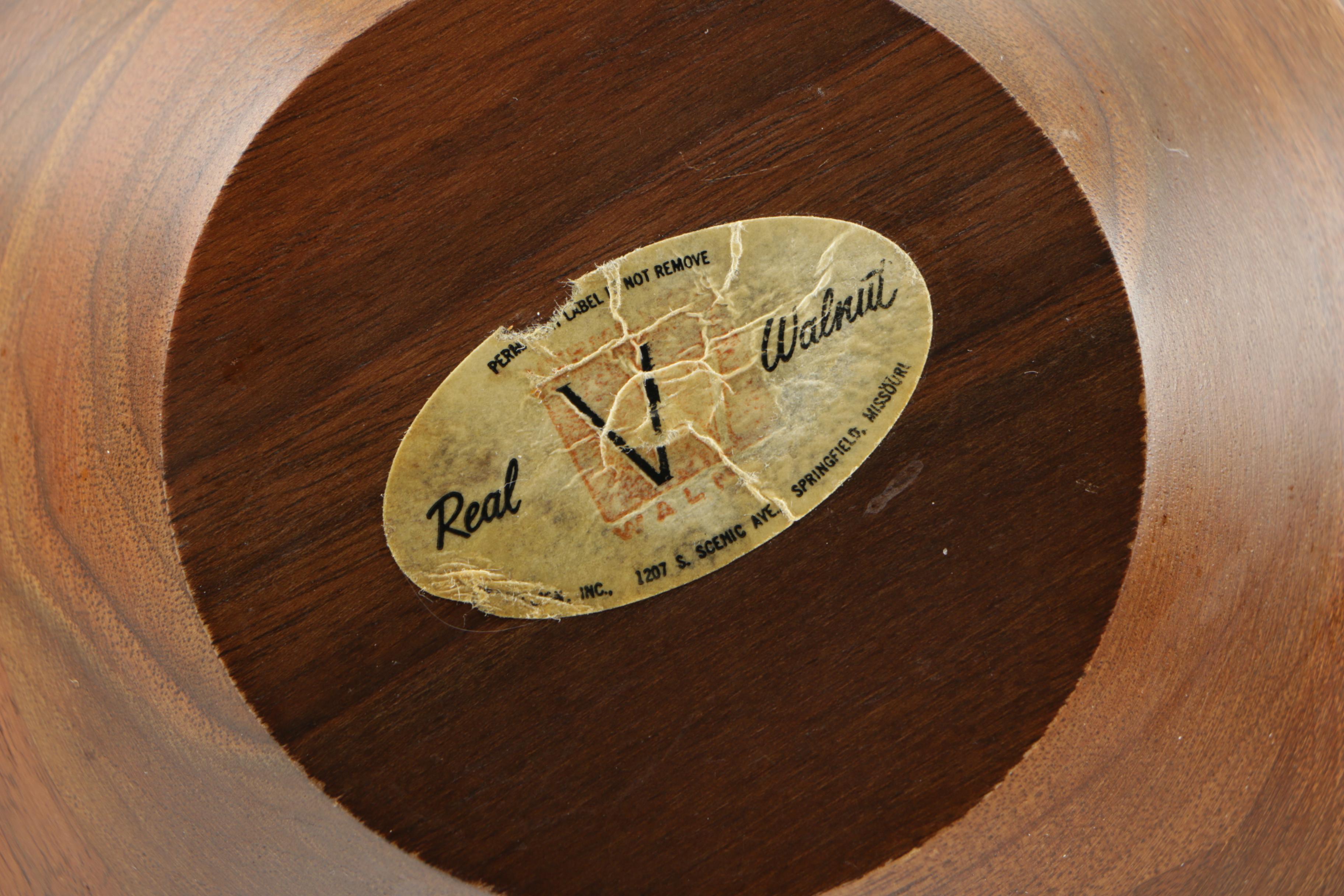 Vermillion Walnut Wood Salad Bowl Set